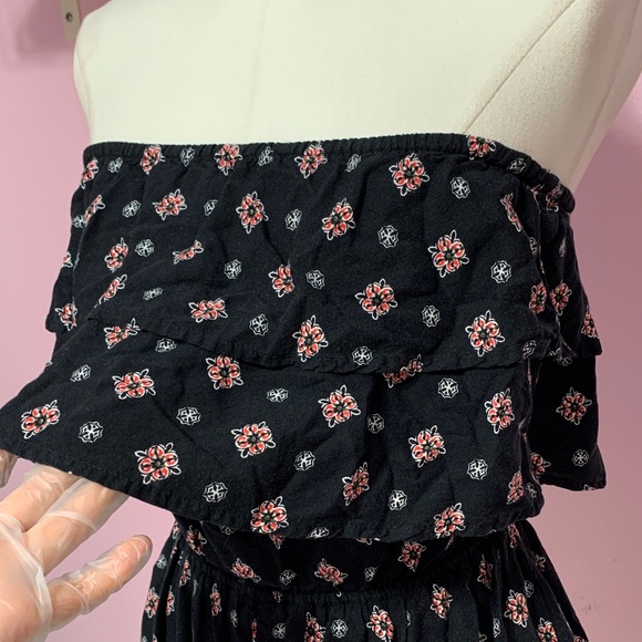 Hollister Black Strapless Patterned Romper XS - Picture 4 of 10